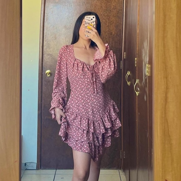 4/$25 NWT Forever 21 Cottagecore Cowgirl Floral Ruffle Dress Sz S - Picture 2 of 7